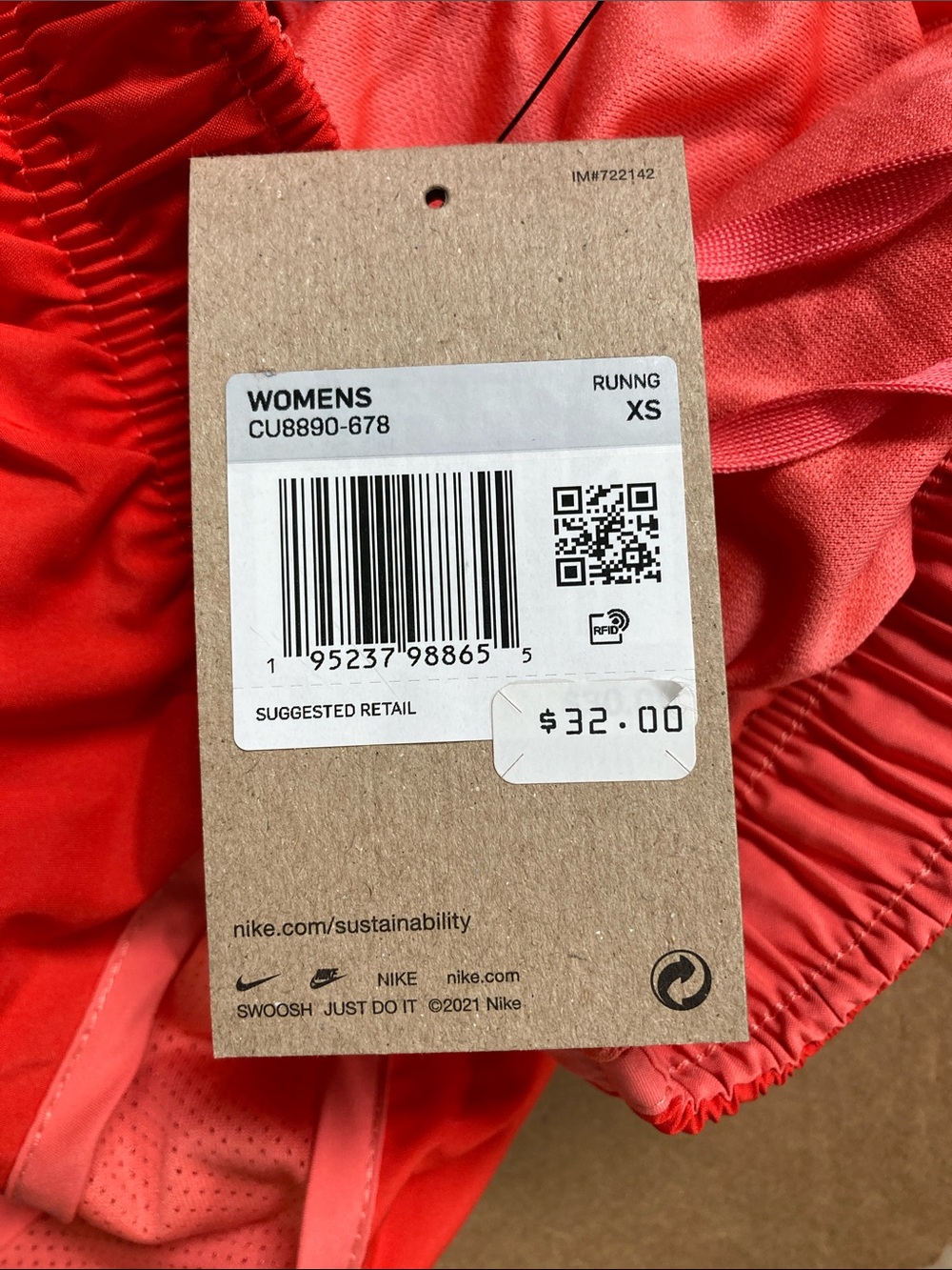 NWT Women's Nike Tempo Running Shorts Orange XS - Picture 4 of 5